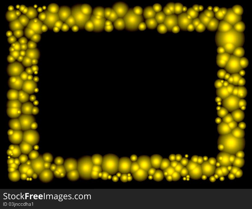 Frame of golden bubbles