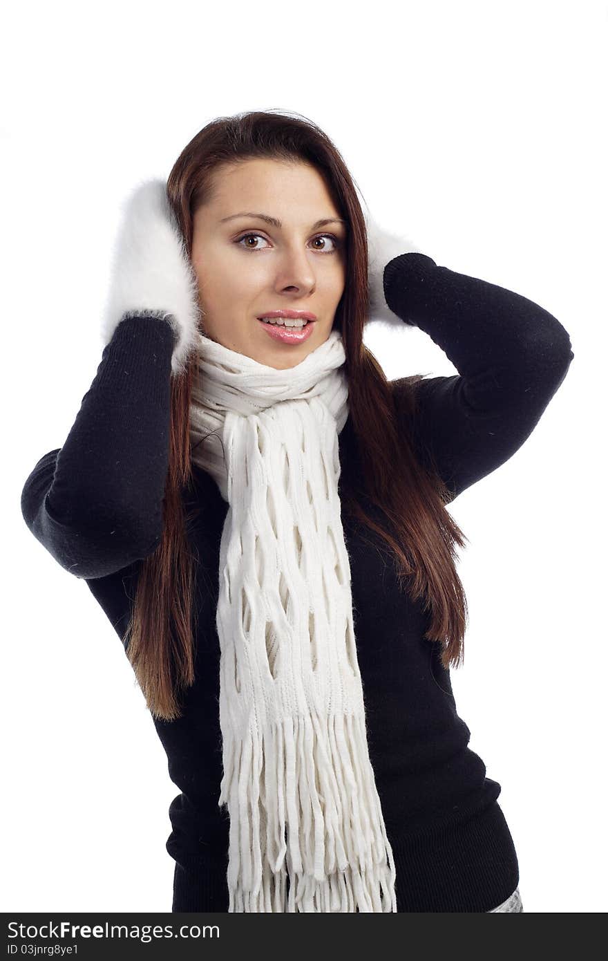 Portrait Of Young Woman Feeling Cold