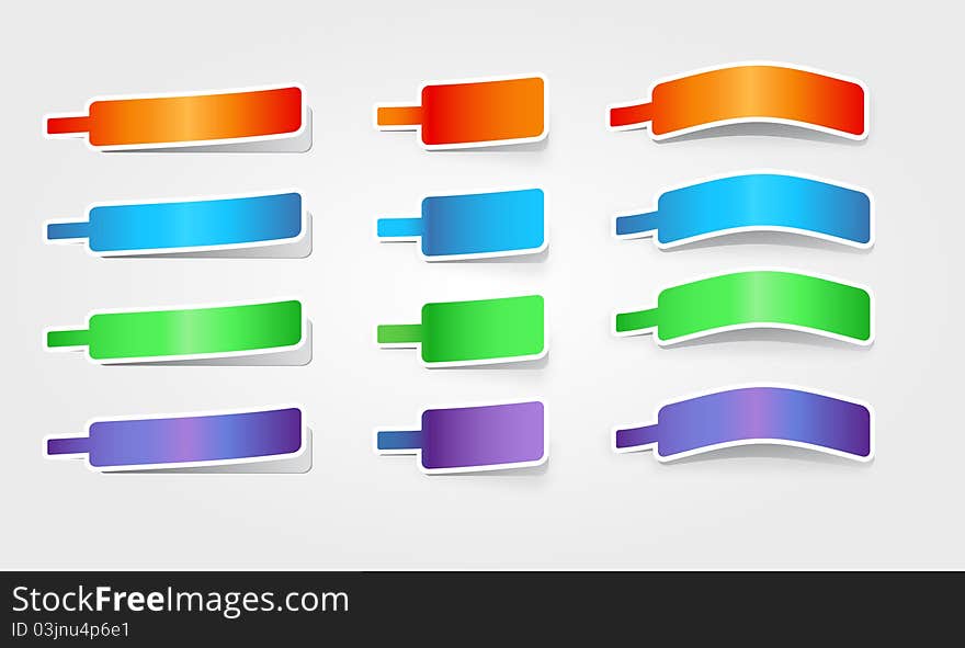 Abstract multicolor web elements set