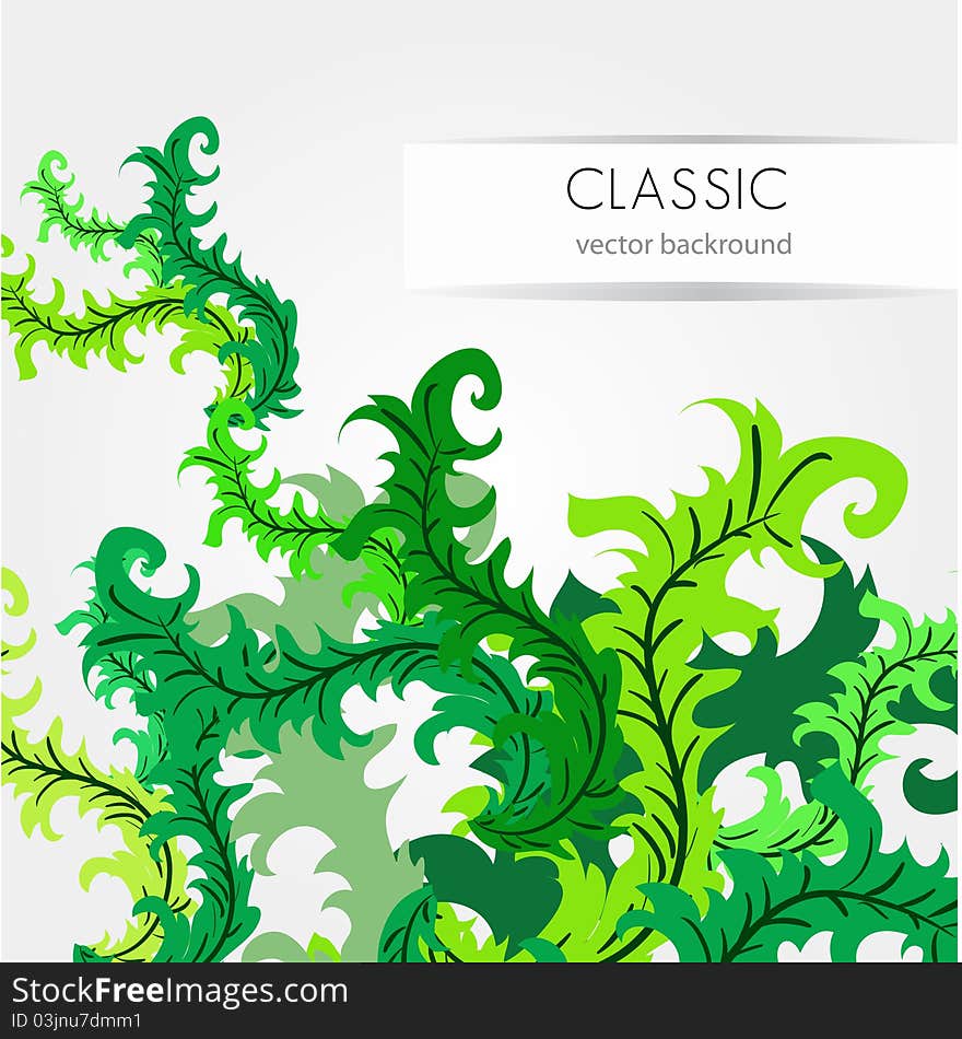 Abstract classic light background with green pattern. Abstract classic light background with green pattern