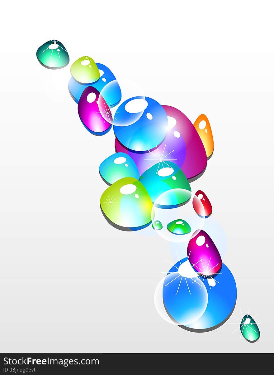 Abstract multicolor background with bright drops