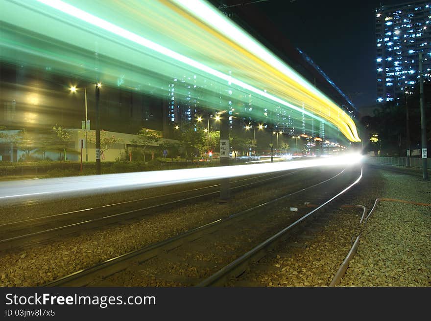 Traffic in Hong Kong, light rail.