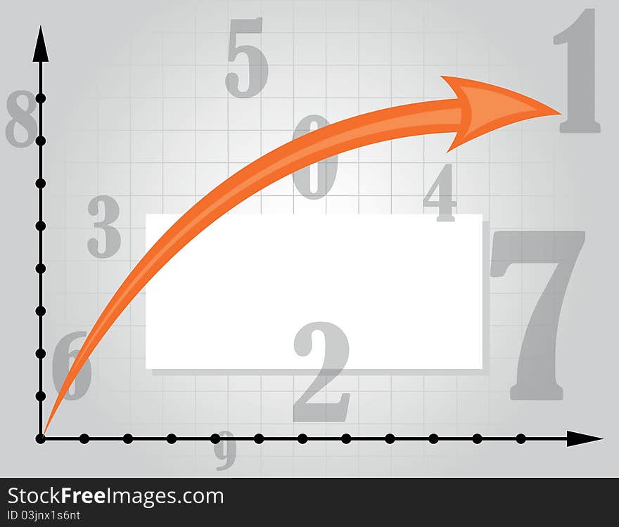 Background with number, arrows and graph