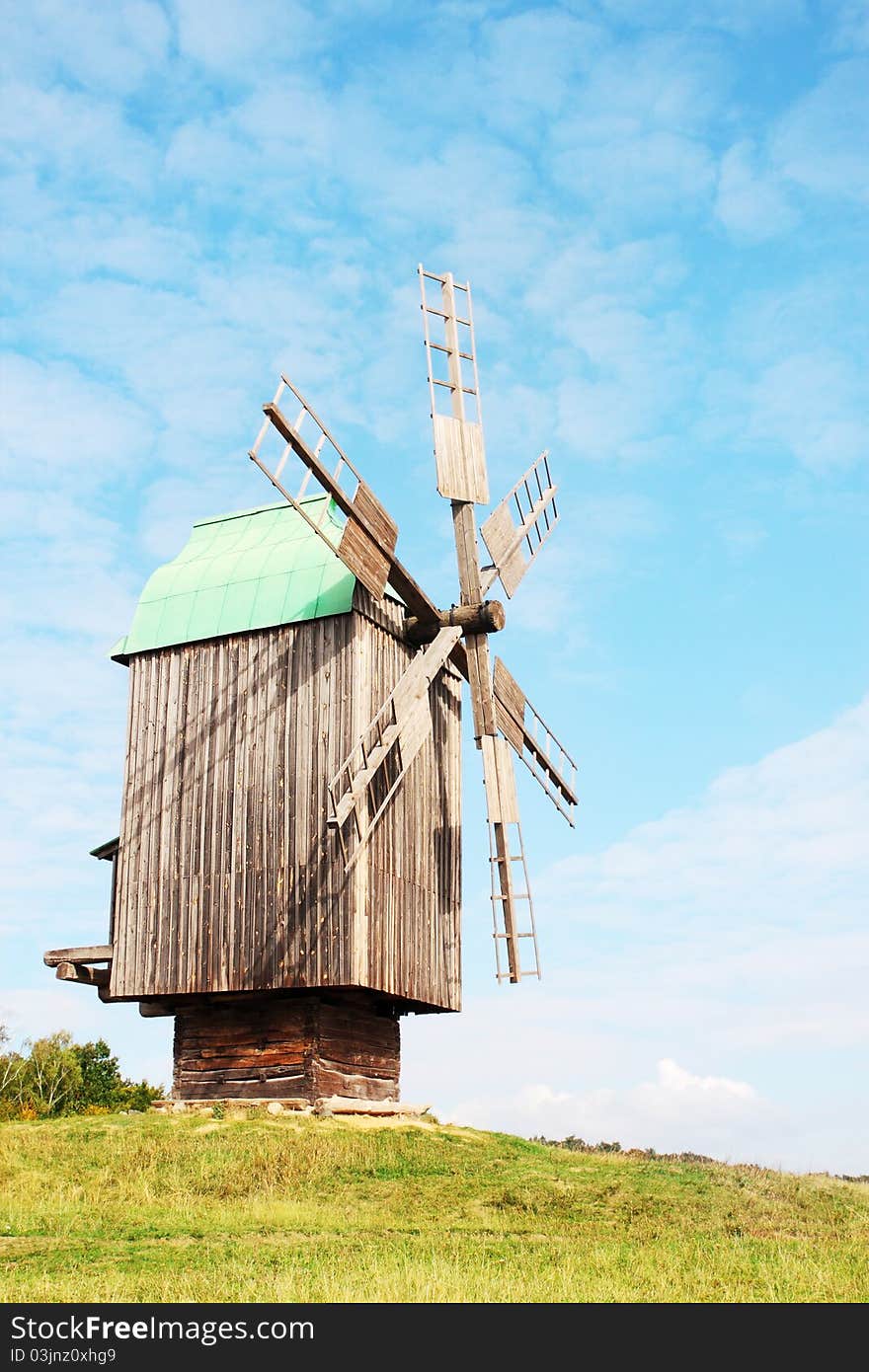 Wind mill is located the rural view