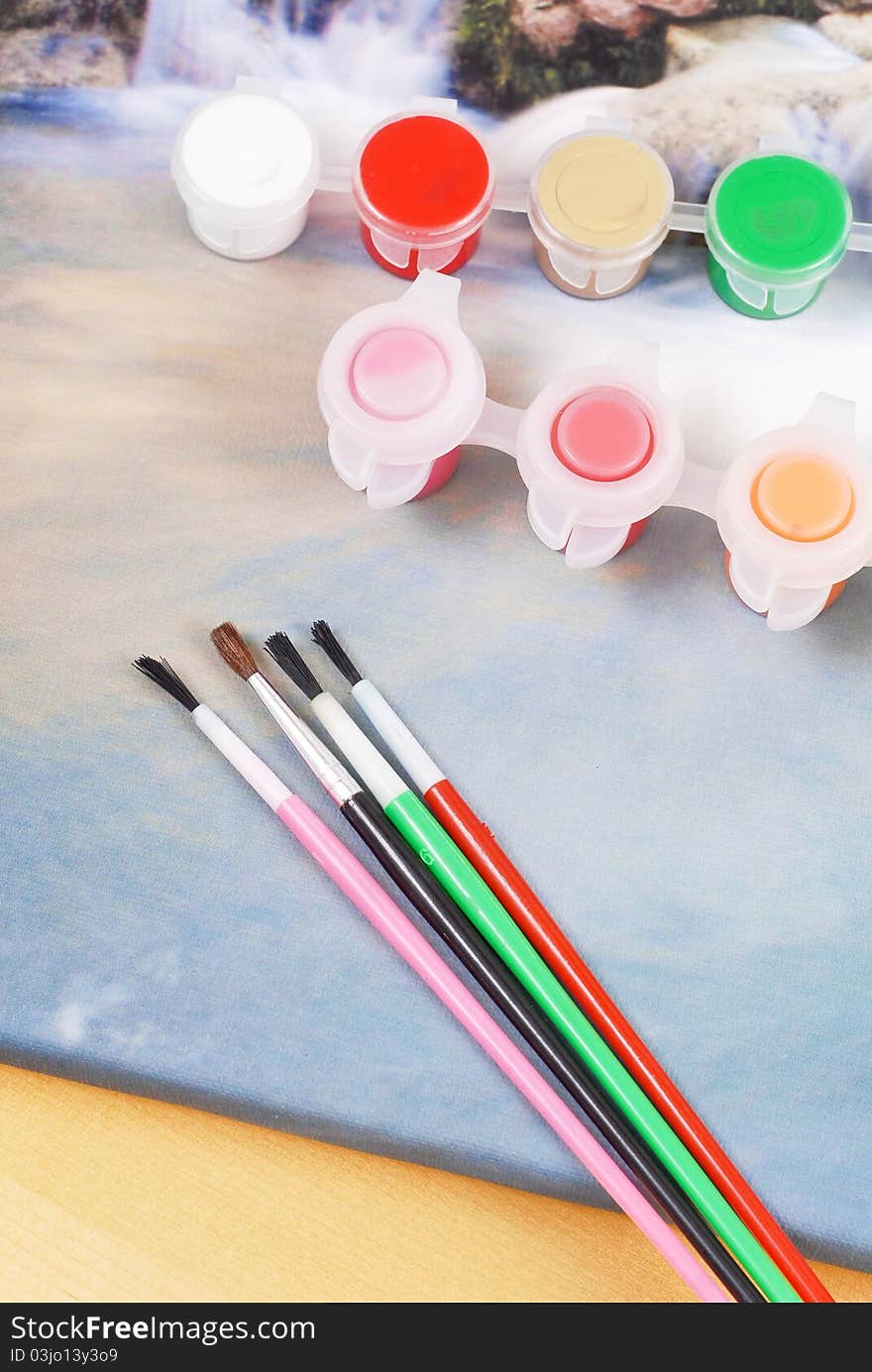 Canvas Art Painting With Paint Supplies