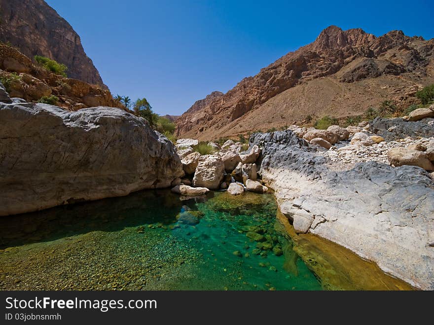 Landscape photo from a valley wadi in Oman