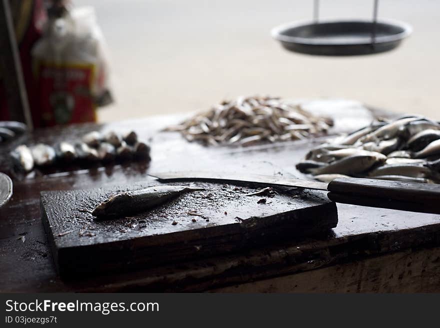 Street fish market in Sri Lanka