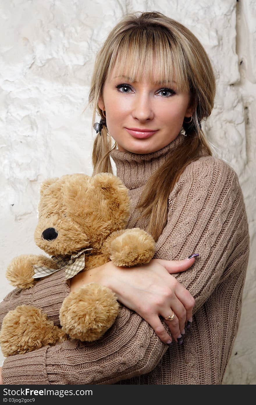 Sexy Girl With Teddy Bear