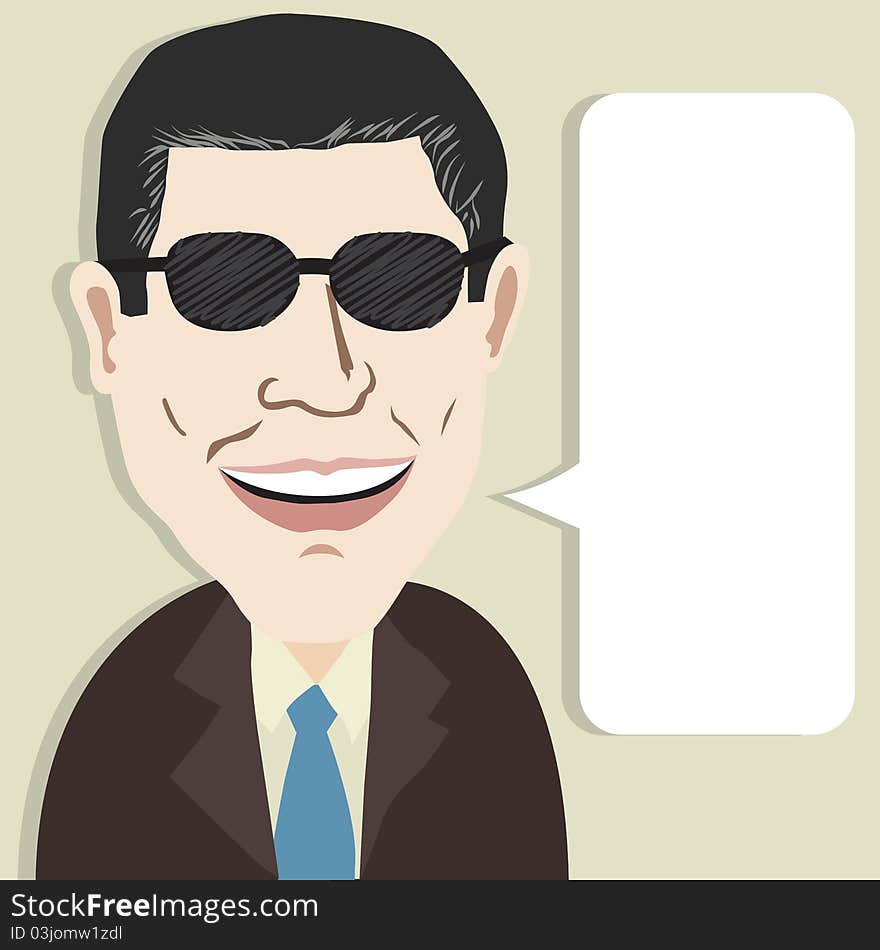 Business Guy With Speech Bubble