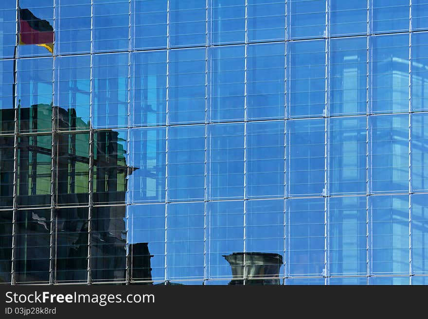 Reflections in the glass facade at the Bundestag