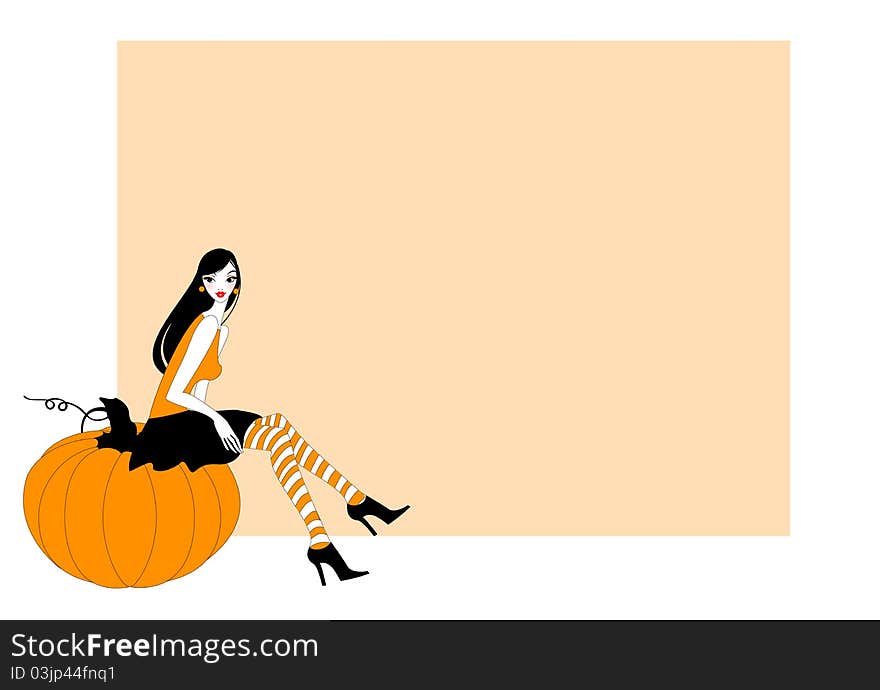 Vector Illustration of funky autumn related frame. Vector Illustration of funky autumn related frame