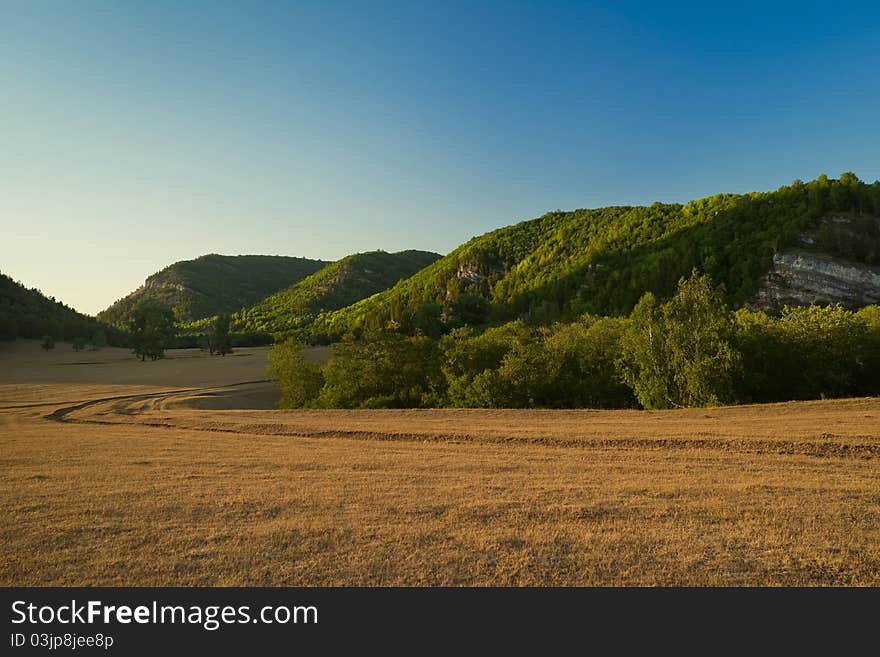 Mountain Range with turning Pathway