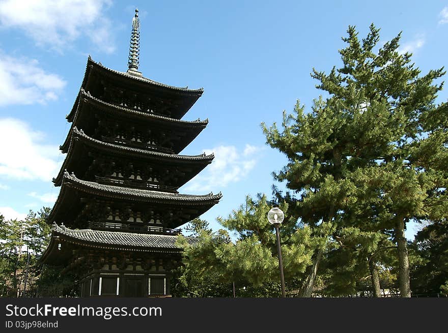 A 5 stories ancient Japanese temple in Nara, Japan. A 5 stories ancient Japanese temple in Nara, Japan