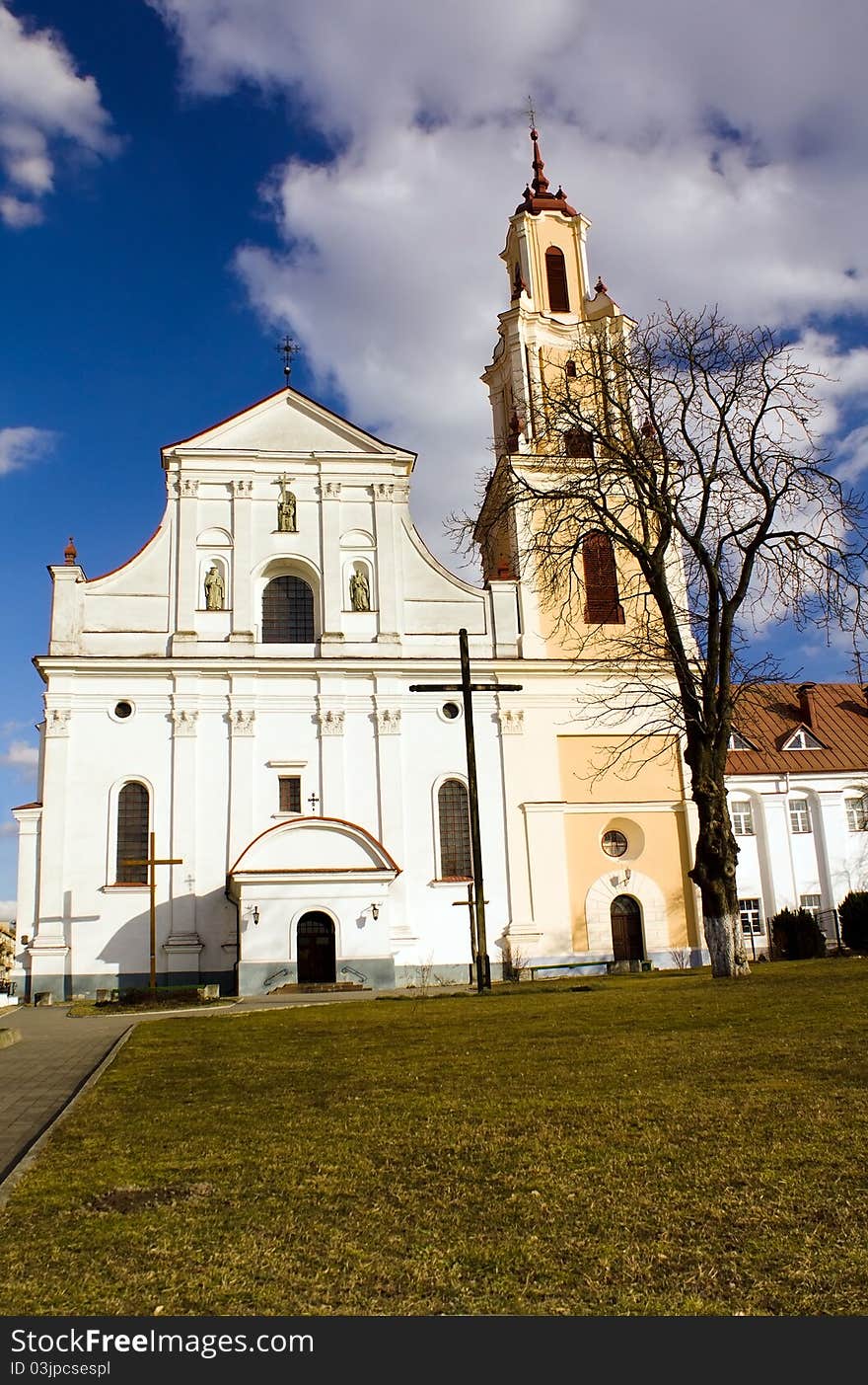 Bernardine Monastery: a church of Search of a St. Cross (1602—1618, Located in a city of Grodno, Belarus). Bernardine Monastery: a church of Search of a St. Cross (1602—1618, Located in a city of Grodno, Belarus)