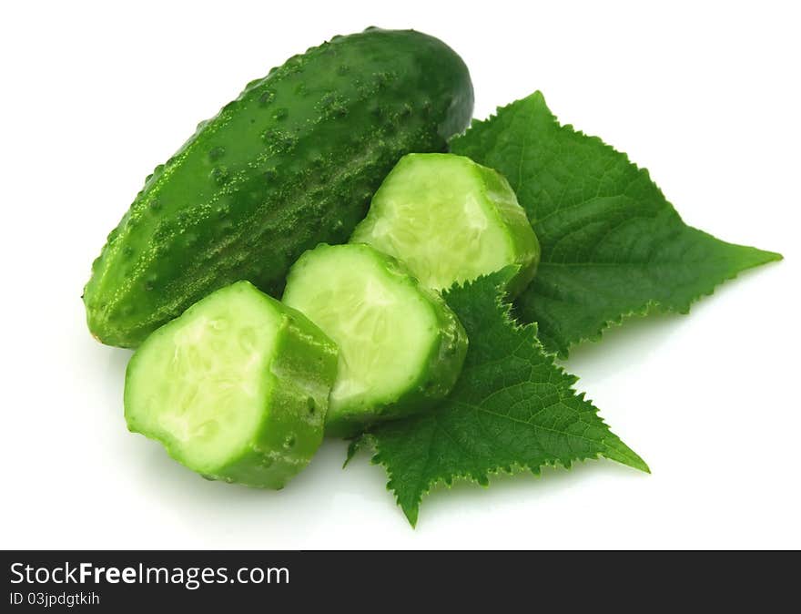 Cucumber and slices close up