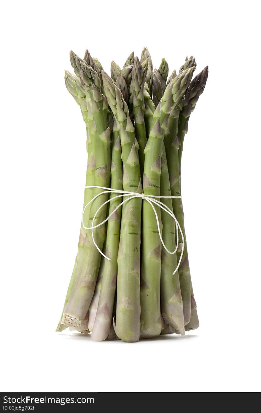 Bunch of asparagus, isolated on white