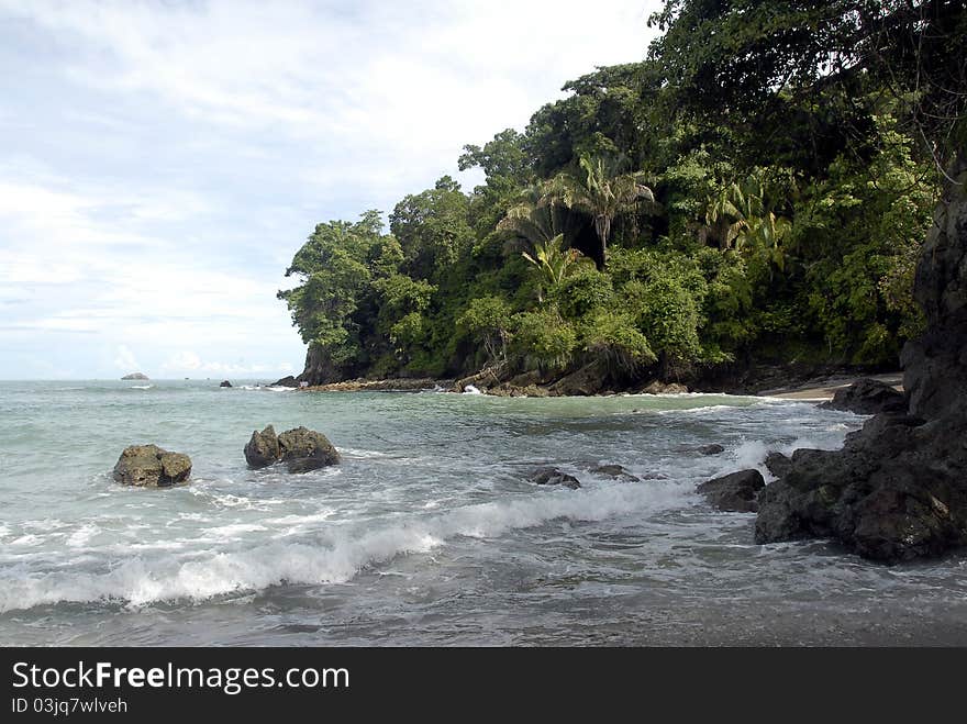 Rocky tropical bay