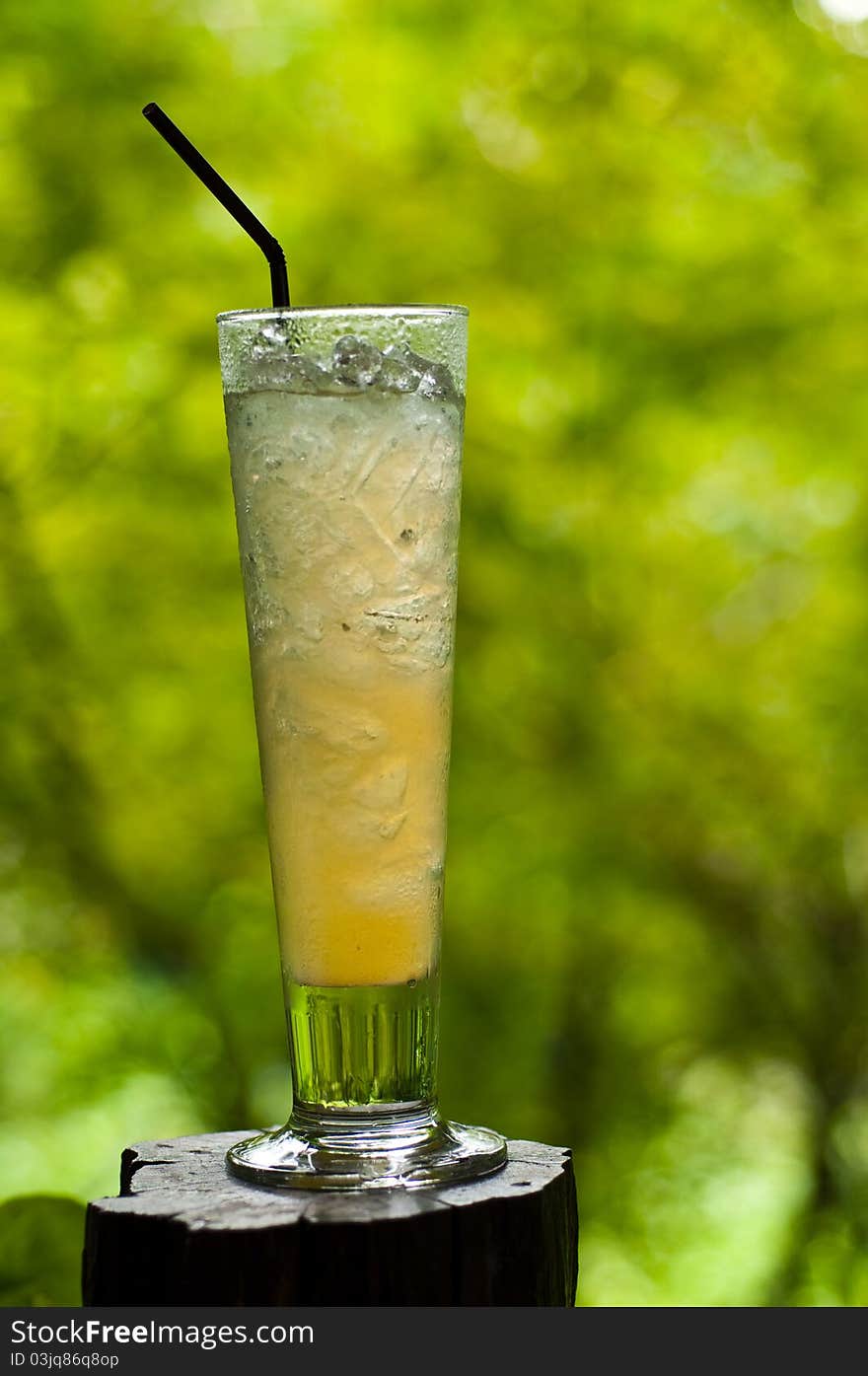 Healthy drinks in a glass of cold drink.