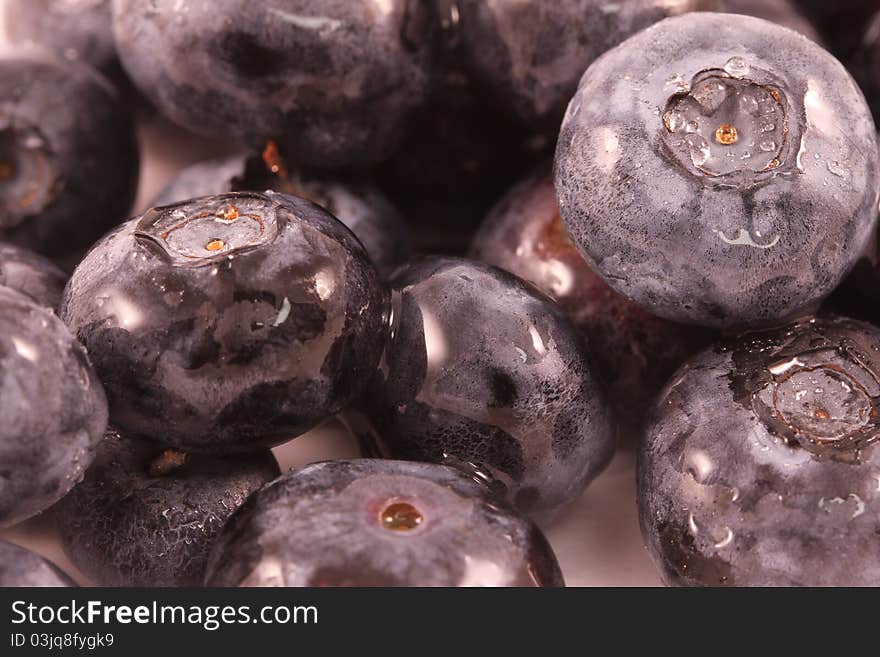 Some fresh blueberries with water drops. Some fresh blueberries with water drops