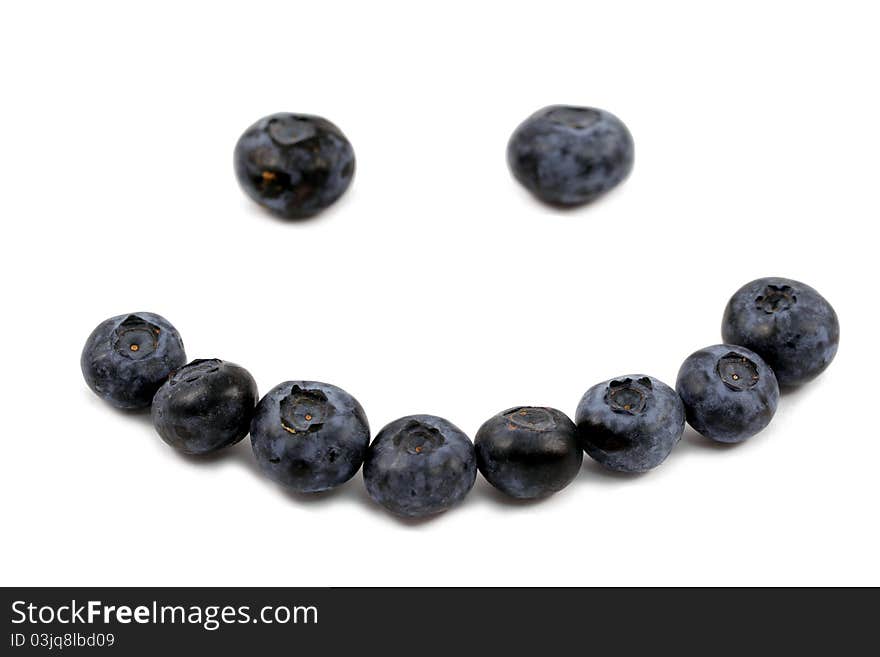 A smile made of fresh blueberries. A smile made of fresh blueberries