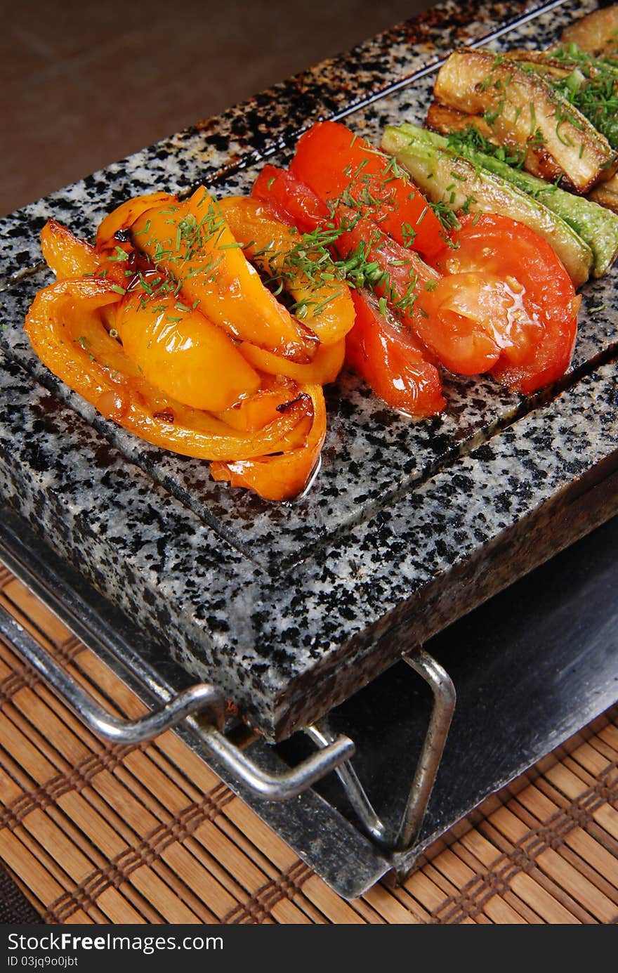 Vegetables on a marble plate 3