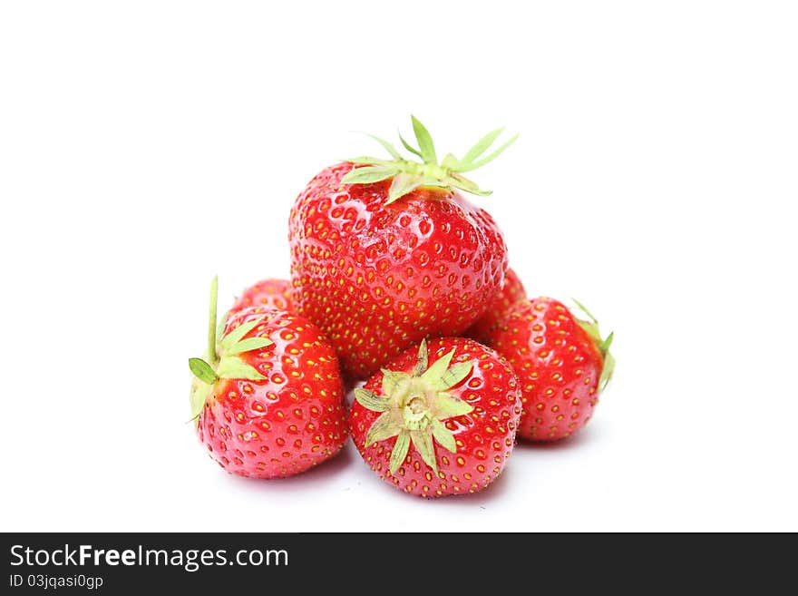 Fresh sweet strawberries isolated on white background. Fresh sweet strawberries isolated on white background