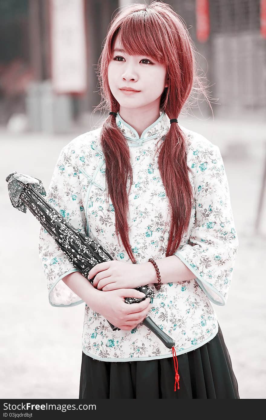 Chinese Girl In Traditional Dress