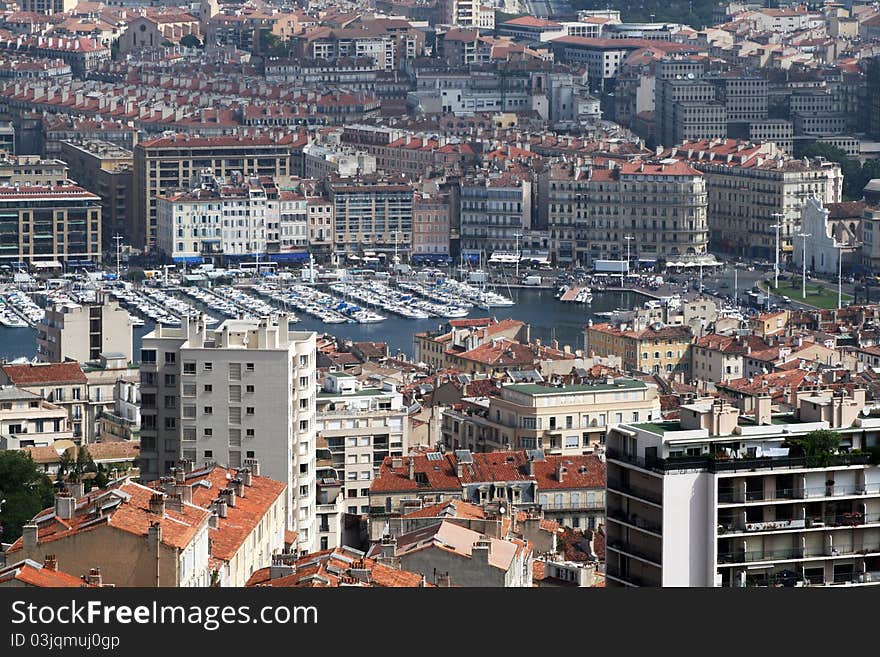 A view of the old port of marseilles