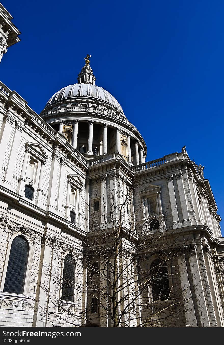 Dome of St Paul s Cathedral in London , UK