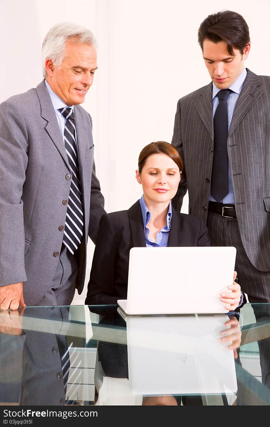 Businessman and businesswoman during a meeting