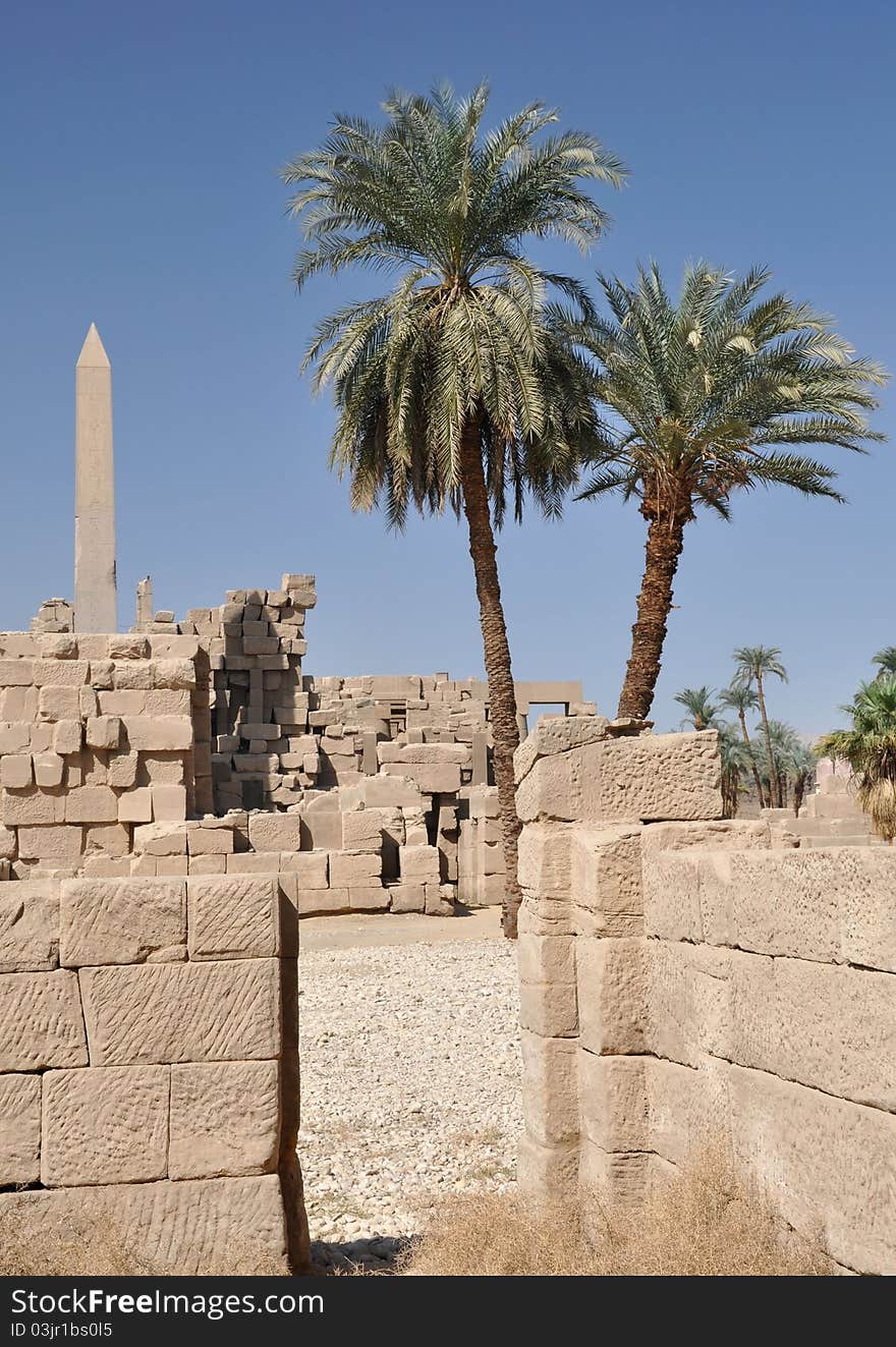 Egypt.The wall of Karnak temple complex. Egypt.The wall of Karnak temple complex.