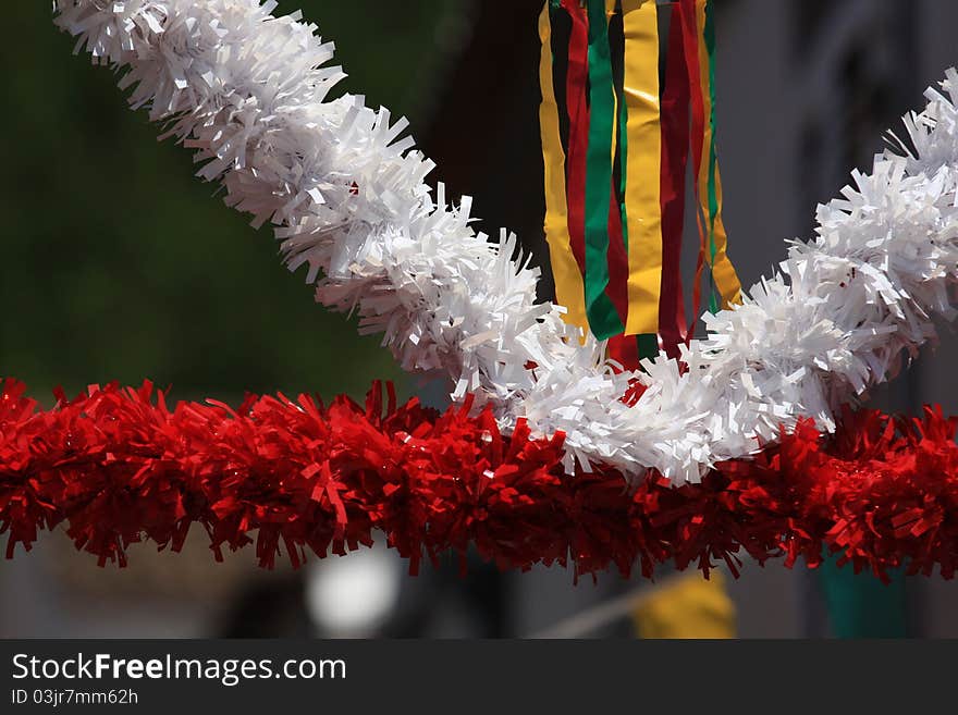 S. Joao festival decorations on pico island azores. S. Joao festival decorations on pico island azores