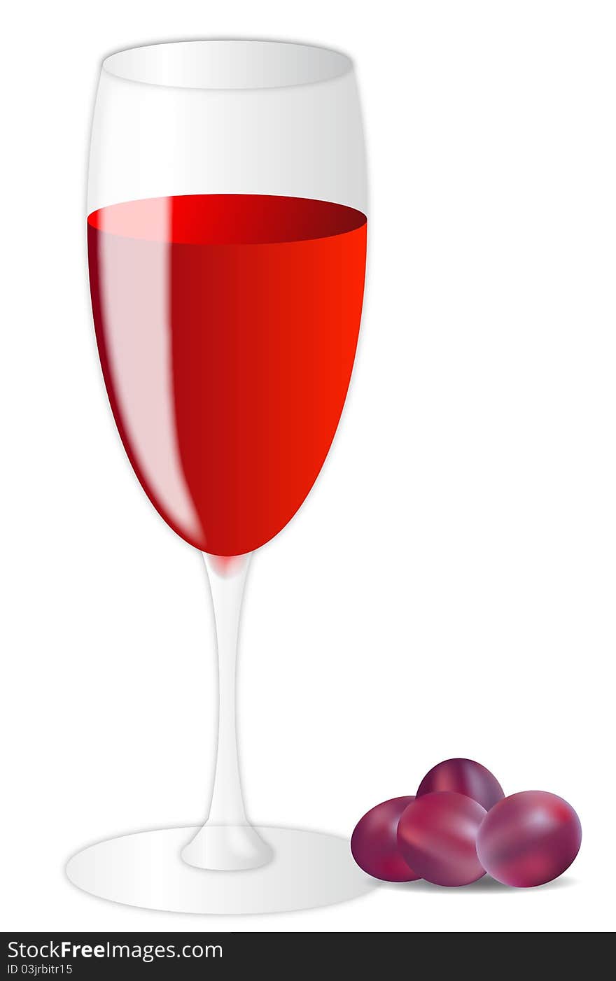 Wine glass with grape