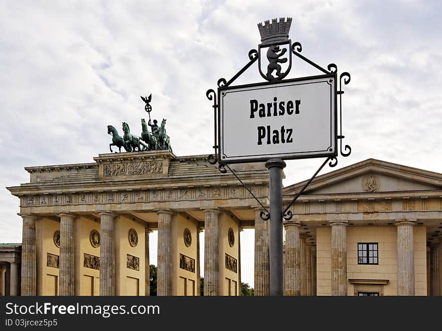 The Brandenburg Gate in Berlin - Pariser Platz. The Brandenburg Gate in Berlin - Pariser Platz