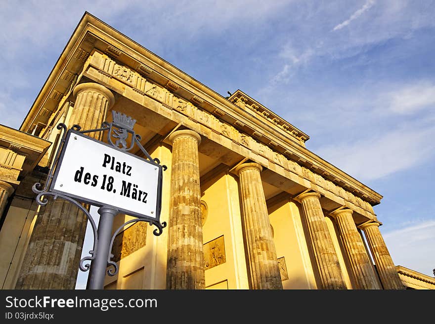 The Brandenburg Gate in Berlin. The Brandenburg Gate in Berlin