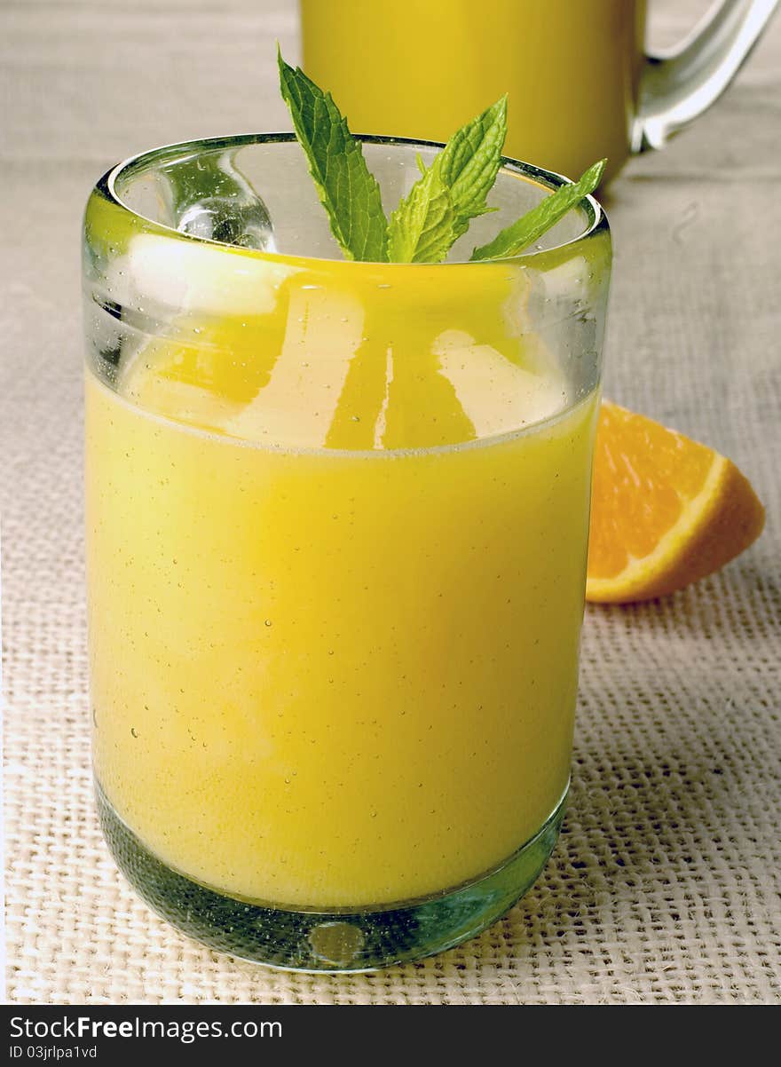 Orange juice with mint