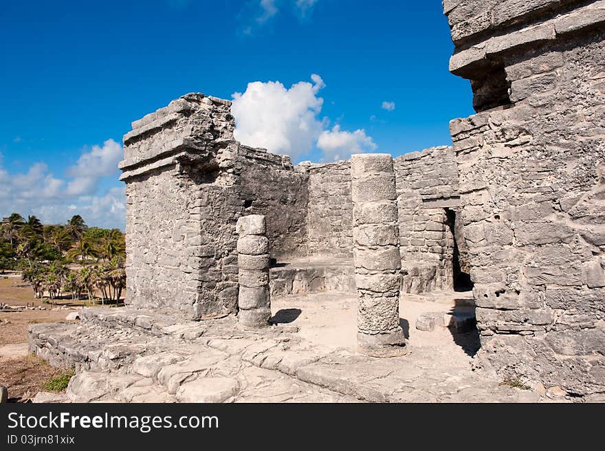 Temple at Tulum maya ruins, southern Mexico. Temple at Tulum maya ruins, southern Mexico.