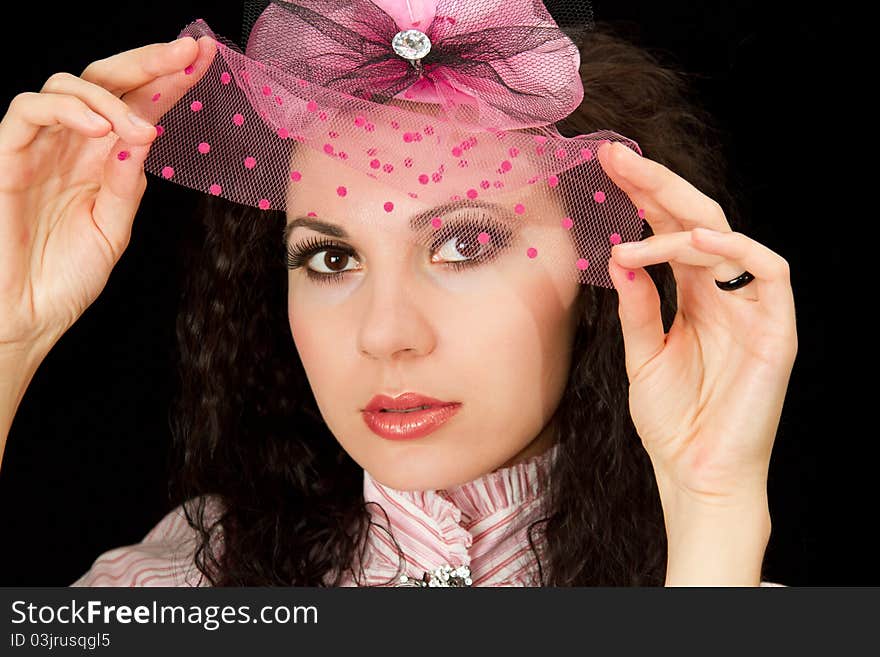 Portrait girl in a hat