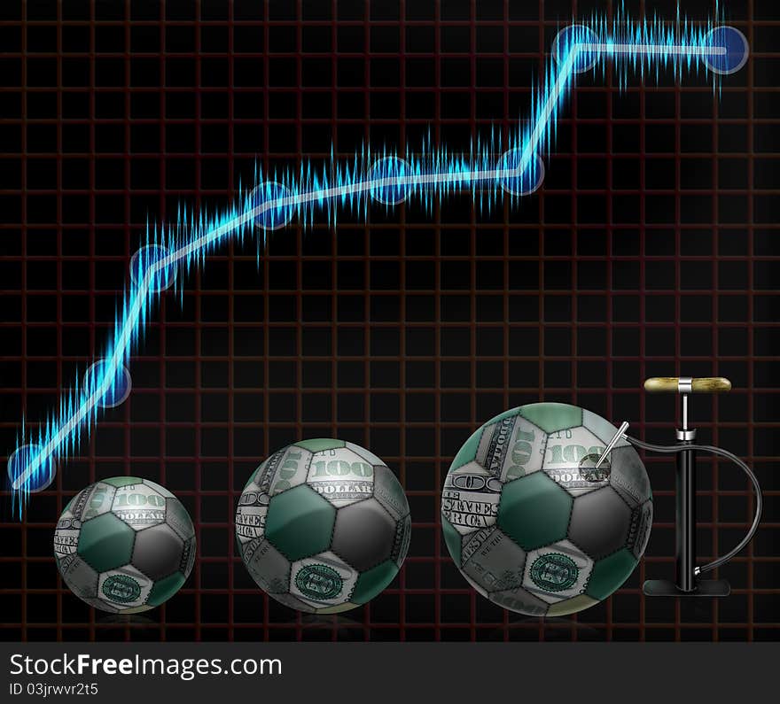 The diagram in the form of soccer balls. illustration. The diagram in the form of soccer balls. illustration.