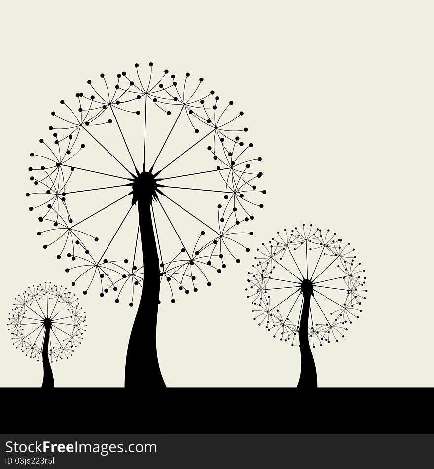 Abstract tree on a white background. A vector illustration