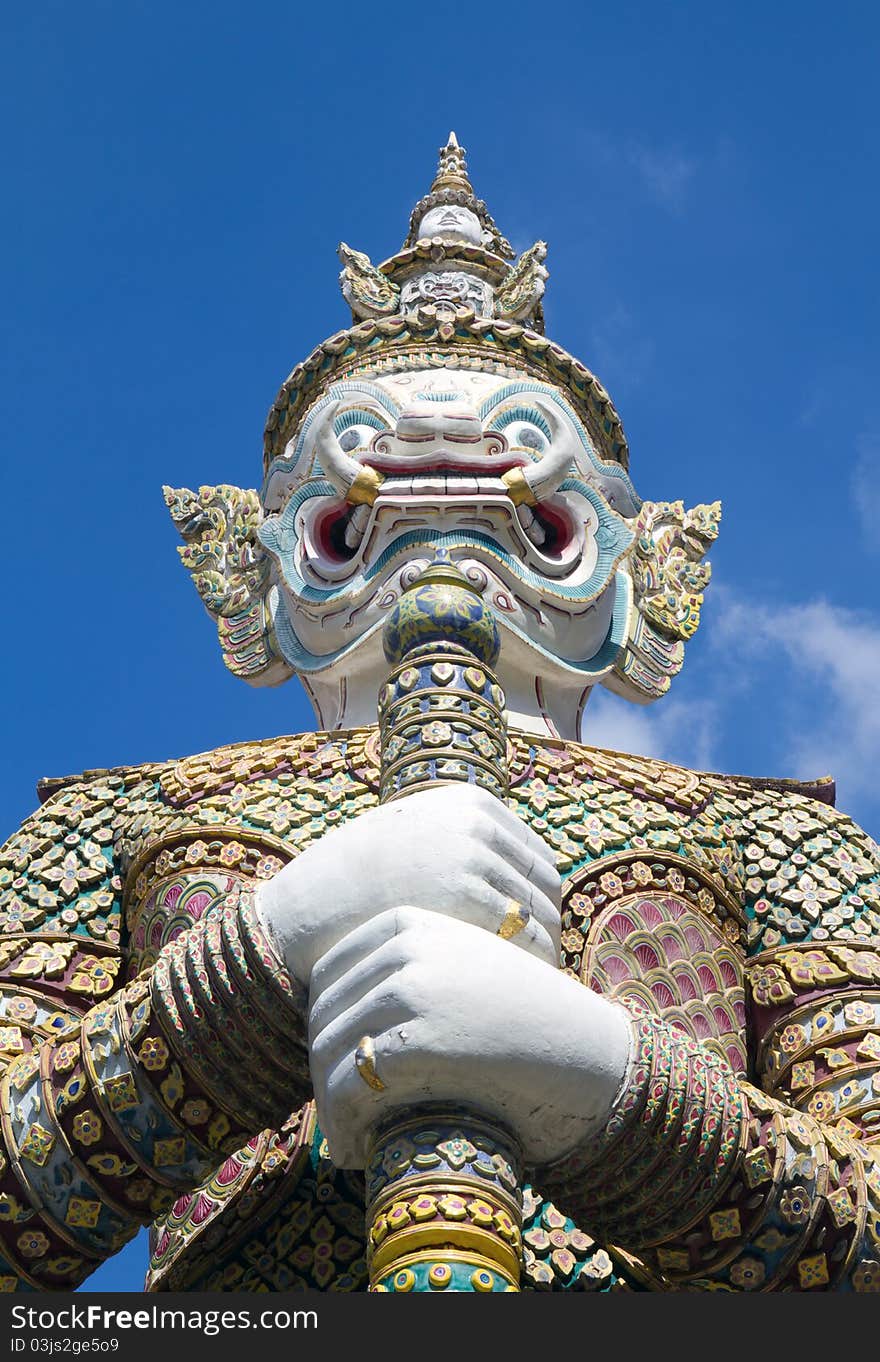 Giant Statue in Wat Phra Kaeo The Royal Grand Palace - Bangkok, Thailand