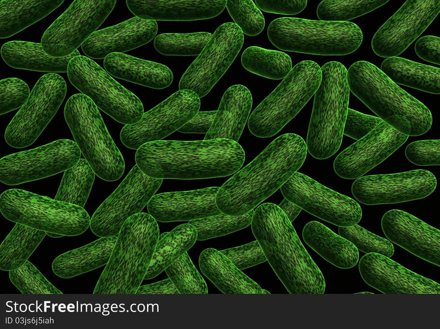 Digital illustration of  bacteria in abstract background