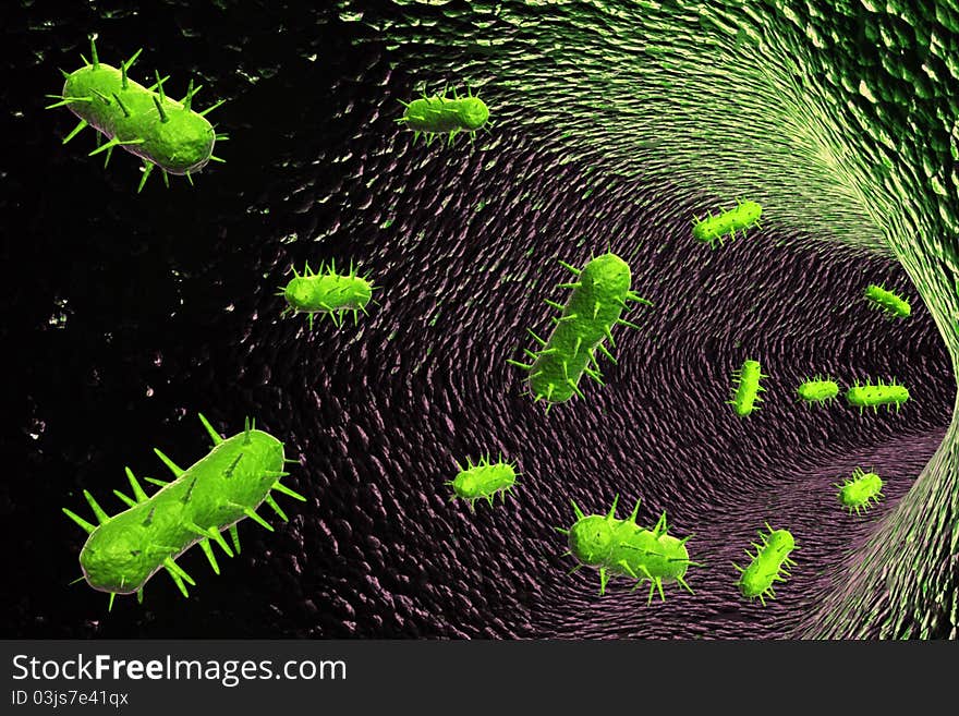 Digital illustration of 3d virus