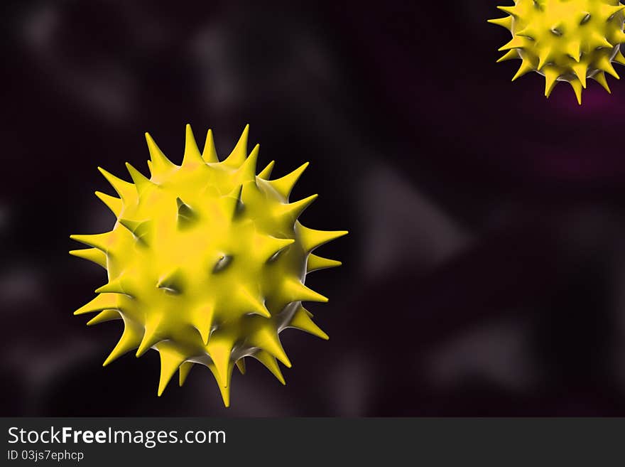 Digital illustration of 3d virus