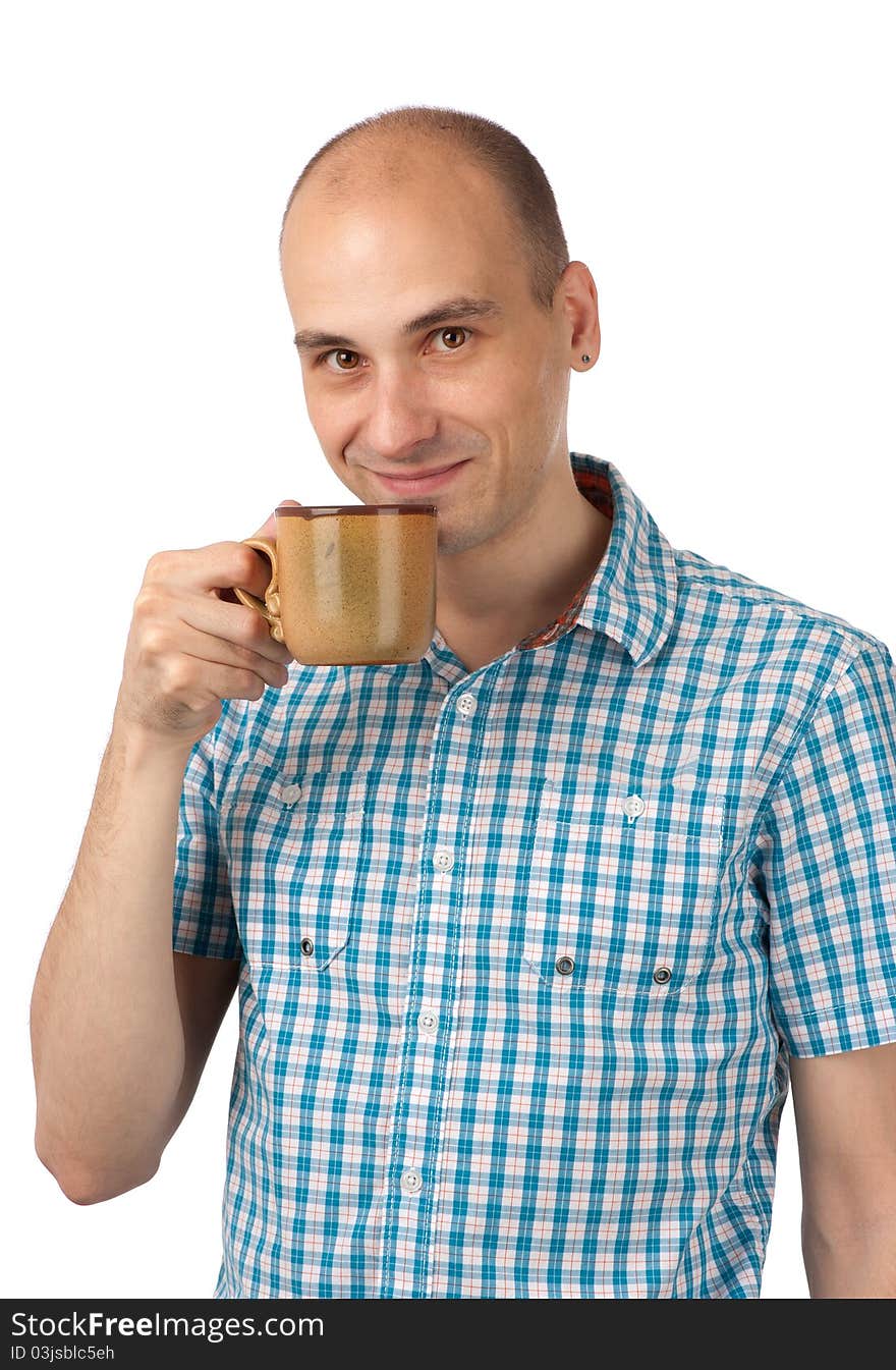 Young Man Drinking Coffee