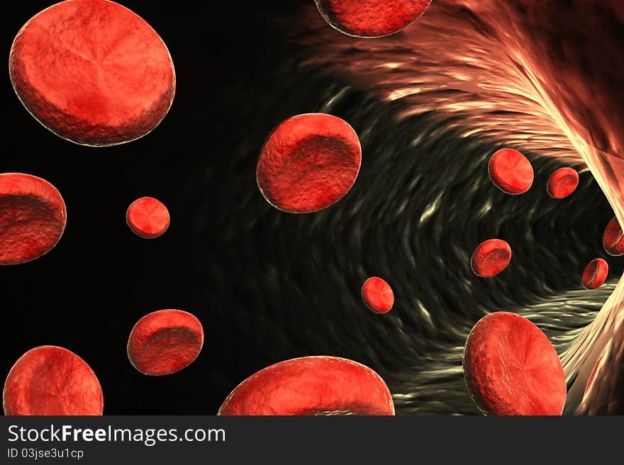 Digital illustration of Blood cells