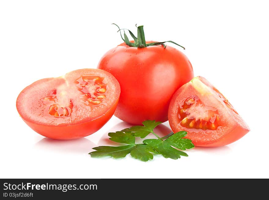 Fresh tomato isolated on a white background