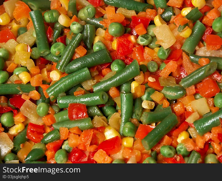 Colorful Mix Of Cooked Vegetable