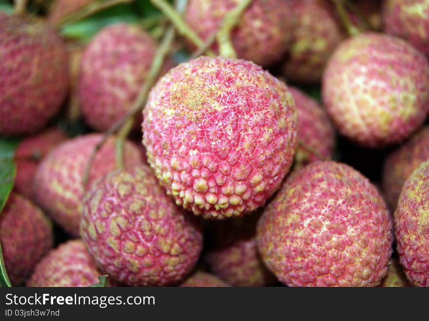 Litchi, ripe litchi, red, is one of the delicious fruit.