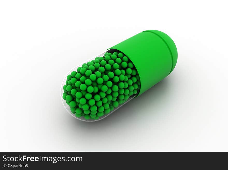 Digital illustration of 3d capsule